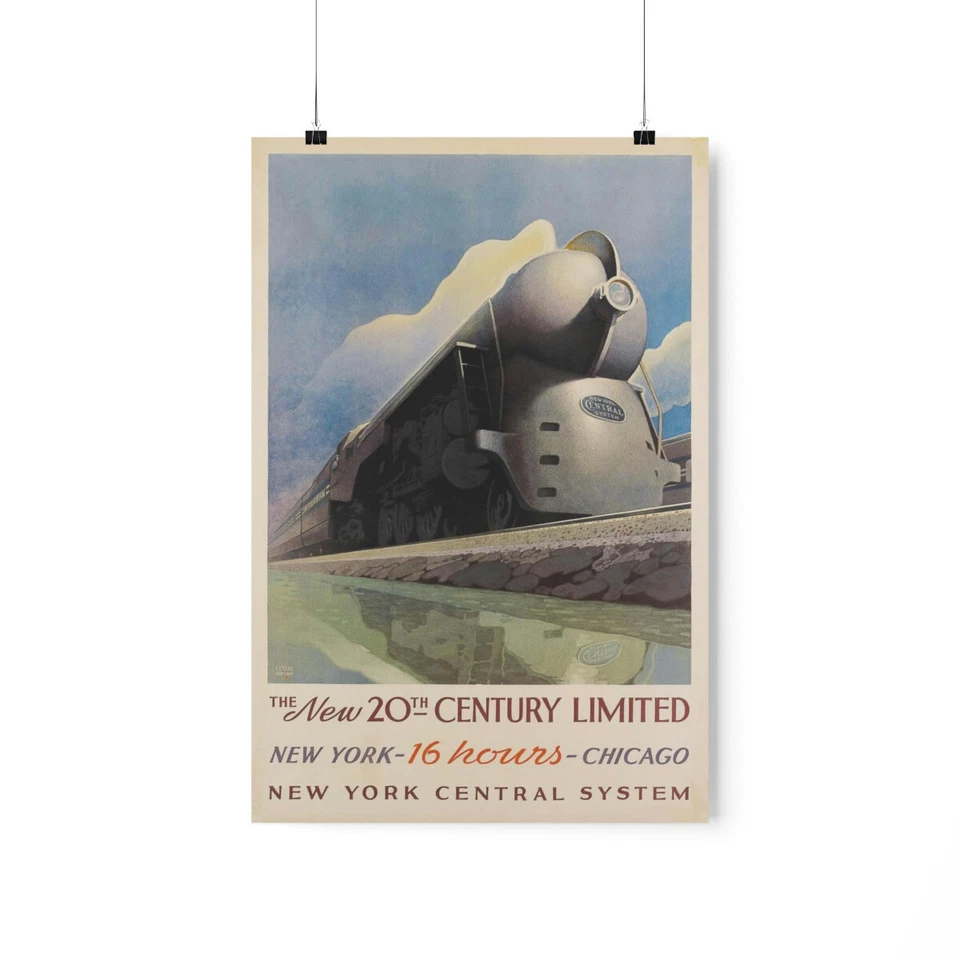 New York Central System Stream Lined Train Wall Art Poster, New York Chicago  - Image 3 of 4