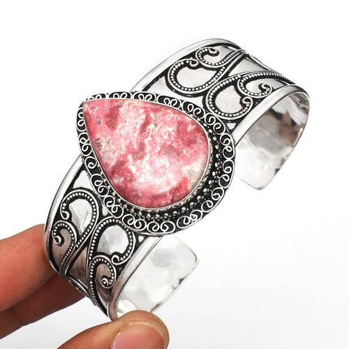 Thulite Gemstone Ethnic Handmade Adjustable Bangle Jewelry CB-718