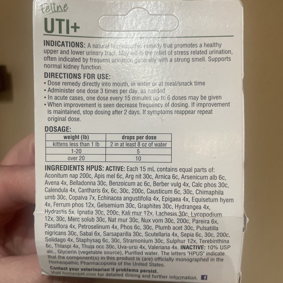 HomeoPet UTI Plus Urinary Tract Infection Drops 0.5fl. oz For Cats