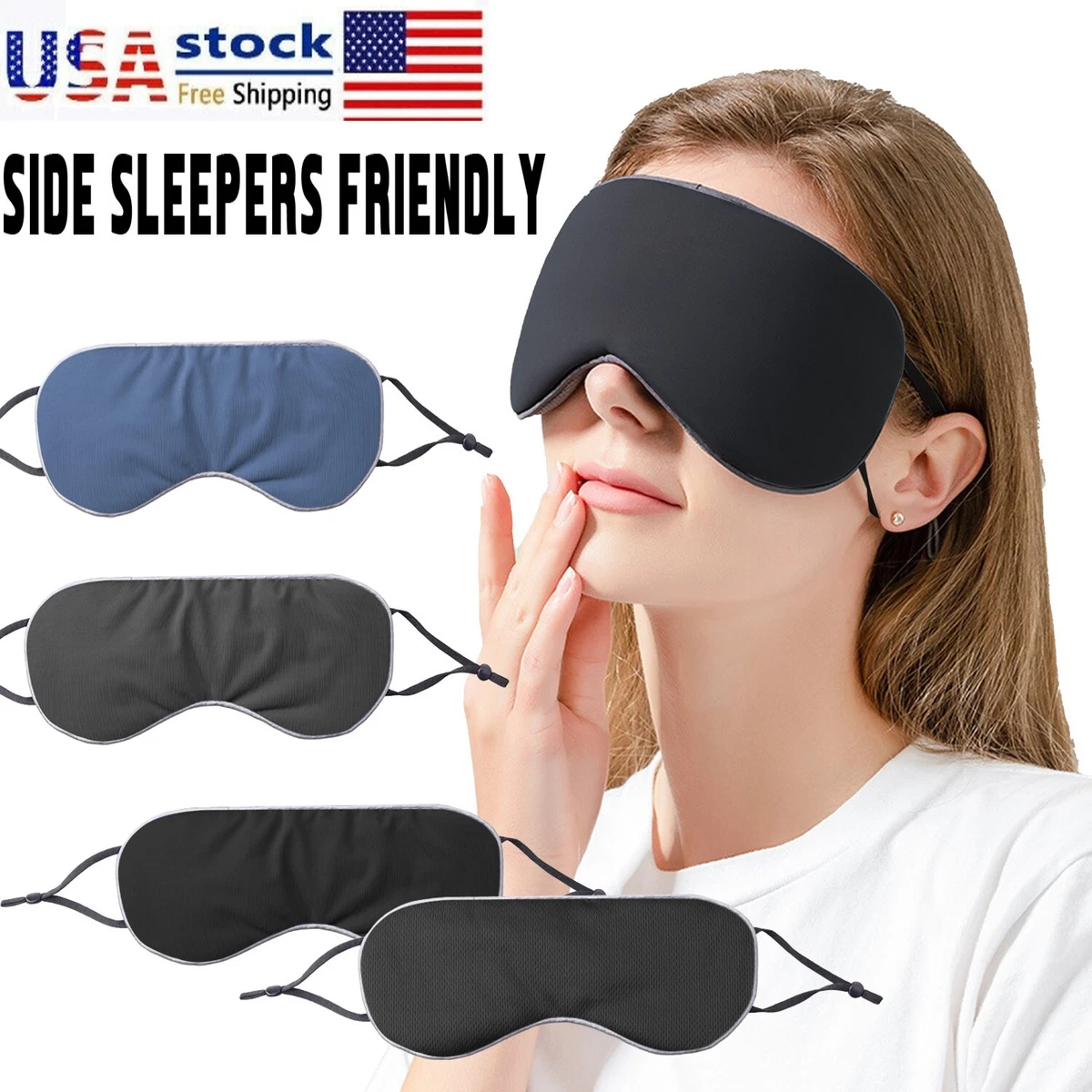  Sleep Eye Mask Night Blindfolds with Elastic Strap