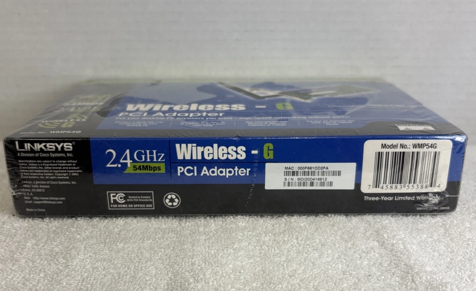 Linksys Wireless-G 5X Performance WMP54G Desktop PCI Adapter 54Mbps 2.4 GHz - Image 3 of 4