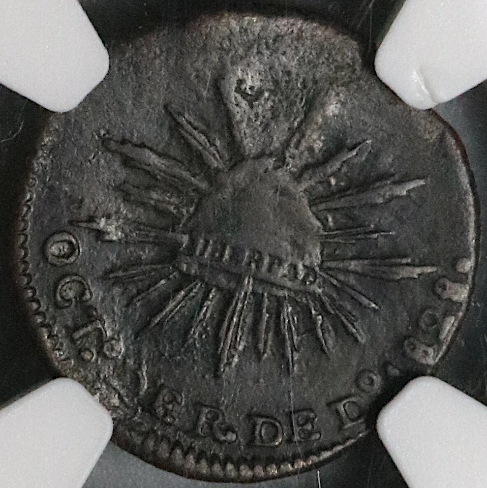 1828 NGC XF Durango Mexico 1/8 Real Octavo Child Bow Arrow Tree Coin (25092201D) - Image 4 of 4
