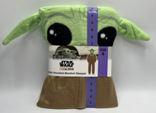 Kids Size 4 Star Wars The Mandalorian Hooded Blanket Sleeper One-Piece Pajamas