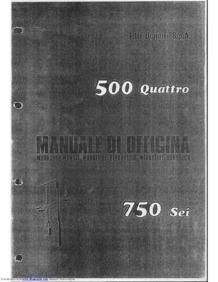 Benelli Service Workshop Manual 500 Quattro & 750 Sei