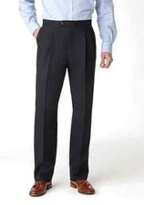 NWT 195 JACK VICTOR Riviera MICHAEL DOUBLE PLEAT BLACK Wool Pants 32 R