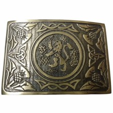 Brand New Traditional Lion Rampant Design Kilt Belt Buckle Antique Finish
