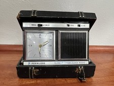 Vintage Peerless Globe Trotter Tranzystor Radio zegarowe