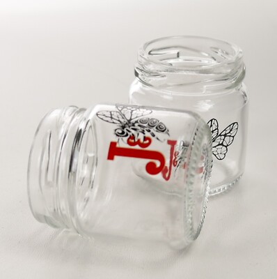 2 x J & B Honey Mini Jar Schraubglas ohne Deckel glas Whiskylikör Gläser 0273