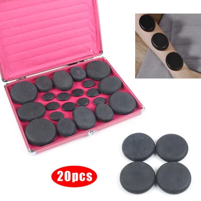 CNCEST 20x Massage Basalt stone spa hot Stone Toe spa therapy massage kit oval & cicle