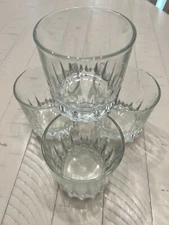 4 Vintage Crisa Rocks Low ball Glasses Tumblers Clear 1990s Whiskey