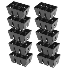 SUNPACK 5" x 3.25" Mega 6-Cell Square Insert, Black, 2.5" (Pack of 10)