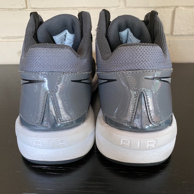 Nike Air Basketball Shoes Gray Patent Leather Black Size 8 653661005