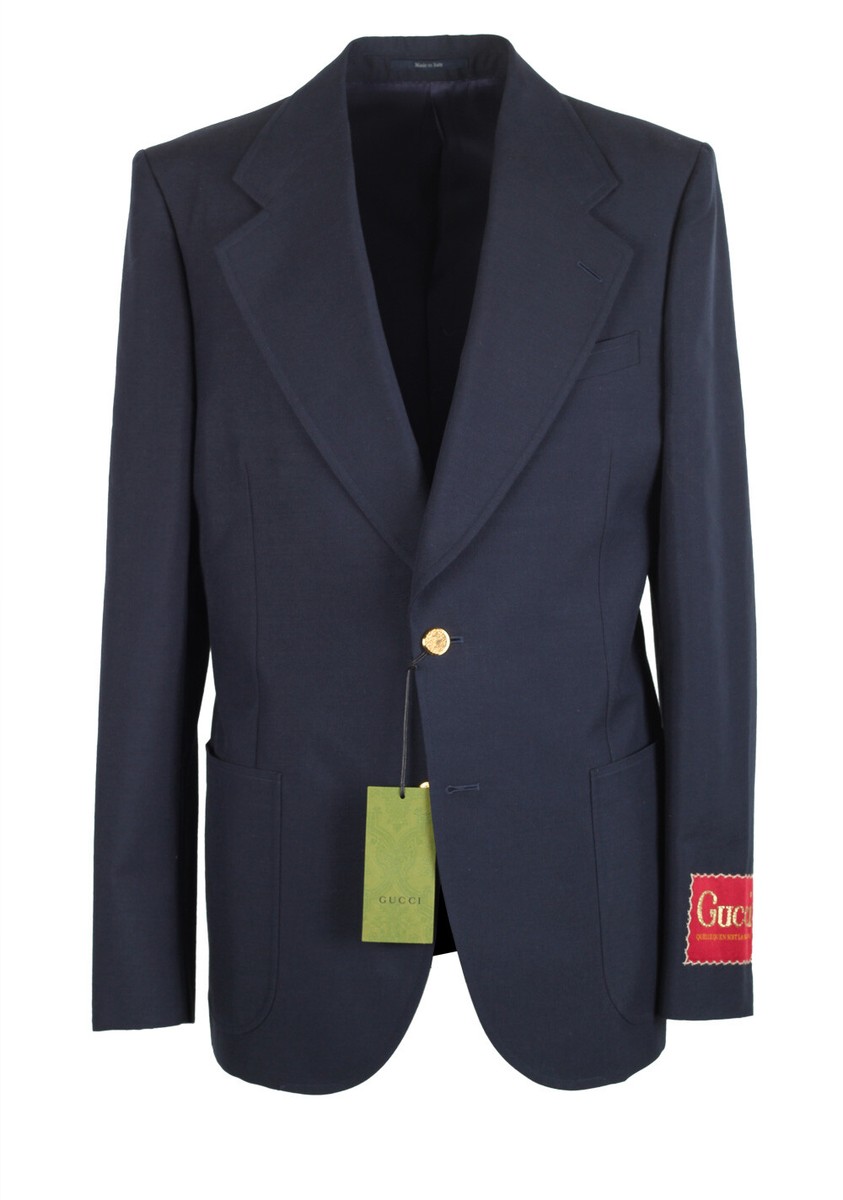 GUCCI★NAVY BLUE COTTON BLAZER Gucci Blue Blazer Sport Coat Size 52 IT / 42R U.S. New With