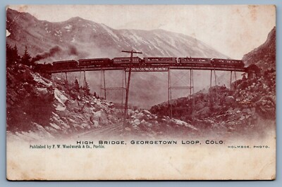 Postcard The Georgetown Loop Railroad over Clear Creek Georgetown Colorado