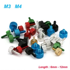Thumb Screw M3 M4 Aluminum Knurled Head Hand Tighten Grip Knob Adjustment Screws