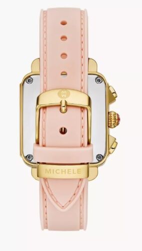 Michele Deco Sport 18K Gold-Plated Ballet Pink Silicone Watch MWW06K000072 - Picture 2 of 3