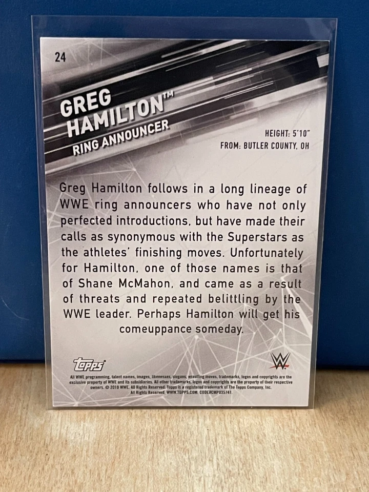 2019 Topps WWE Smackdown - #24 Greg Hamilton - Image 2 of 2