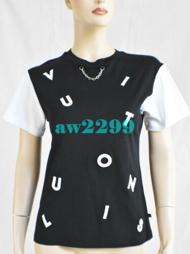 LOUIS VUITTON COLOR BLOCK LOGO EMBROIDERY T-SHIRT BLOUSE XS NEW - Picture 1 of 12