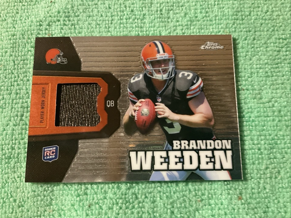 2012 Topps Chrome Rookie Relics Brandon Weeden #RR4 Rookie RC - Image 3 of 4