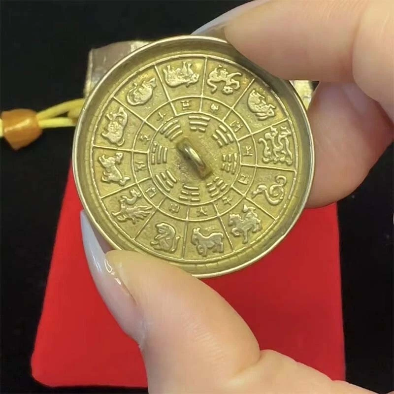 Espejo Cobre Transparente Transparente Diagrama Bagua Taiji Puro Hecho a Mano Foto 3 de 4