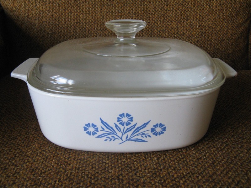 Original Corning Ware A-2 Baking Casserole Dish Blue Cornflower 2QT w/ Pyrex Lid