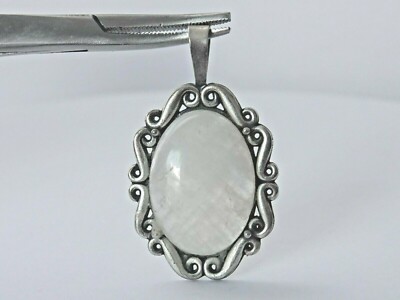 SS 925 Gorgeous Moonstone Pendant - 1 3/4 inch length