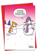 Funny 5"x7" Greeting Card w/ Envelope Merry Christmas Holiday Snow Mother