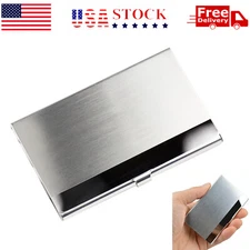 Stainless Steel Pocket Business Card Case Name Credit ID Metal Box Keeper Holder