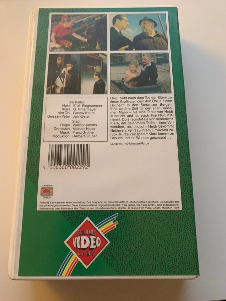 VHS Video Heidi der Original Kinofilm Film - Bild 2 von 2