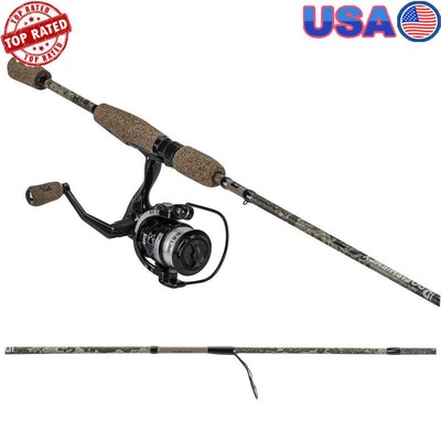 6ft 6inTrue Timber Spinning Fishing Rod Graphite Reel 8LB Line Camping Outdoor