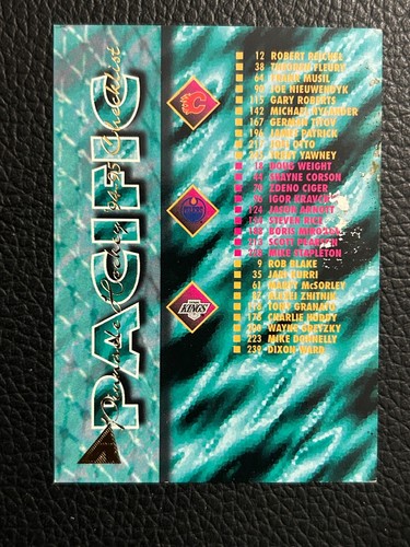 1994 1994-95 Pinnacle Hockey #270 Pacific Division Checklist CL - NM/MT - Picture 3 of 5