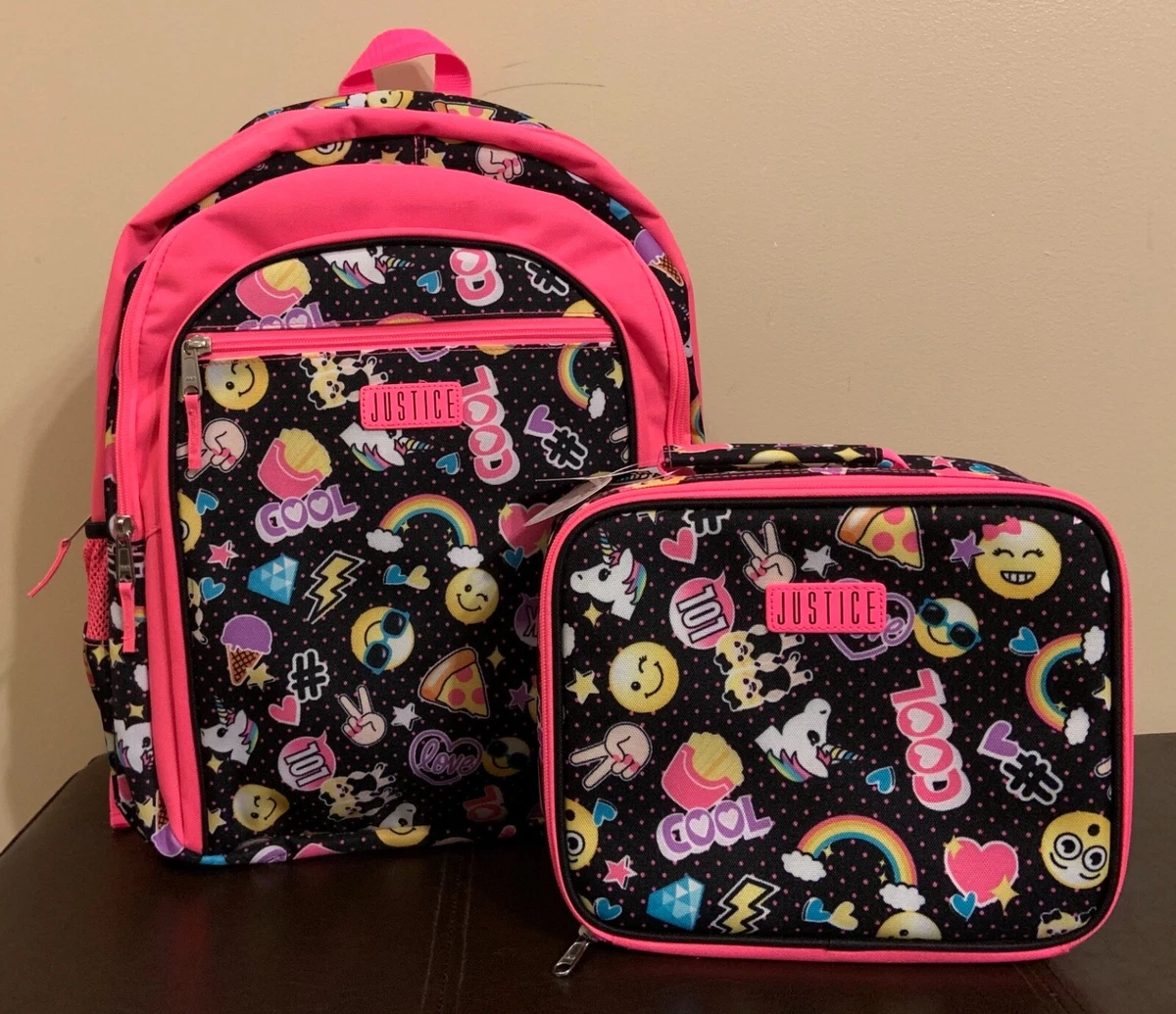 Justice emoji clearance backpack