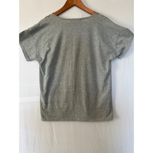 Zanzea Gray Floral Feminine V Neck Short Sleeve Casual Tee - Picture 6 of 8