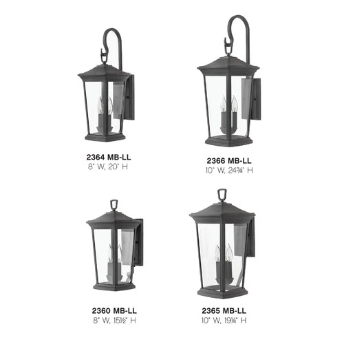 Hinkley Lighting 2360-LL Bromley 2 Light 16" Tall Outdoor Wall - Bronze - Picture 6 of 8