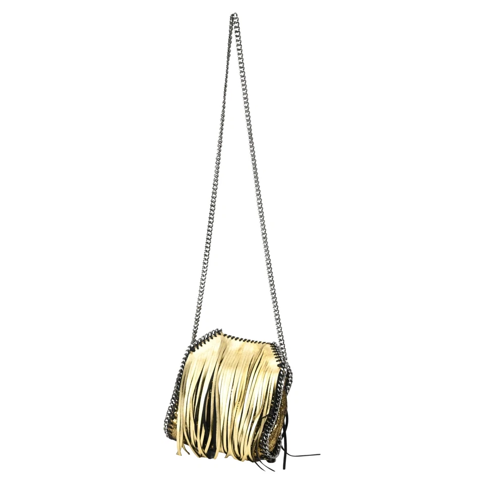 Bolso de Mano Stella Mccartney Pequeño Falabella Detalle de Flecos Plegable en Meta Uno Foto 2 de 4