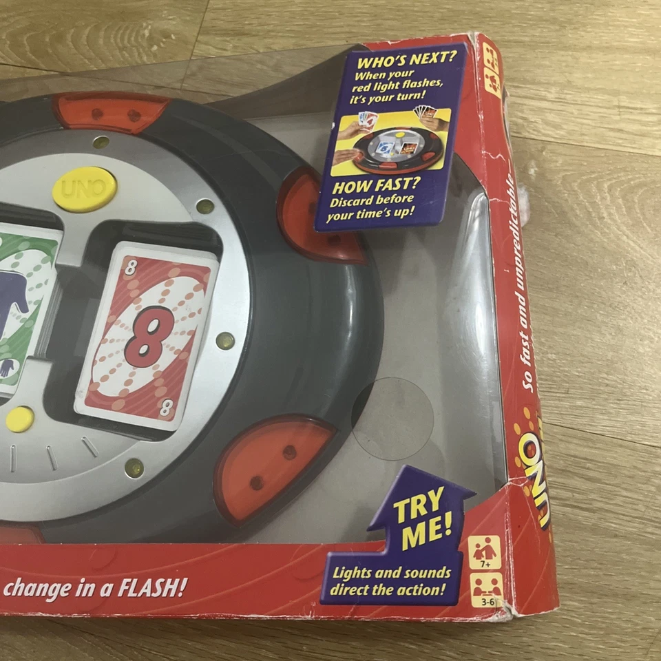 Uno Flash Electronic Card Game Mattel 2007 Family 107 Cards Tested Works Manual - Image 4 of 4