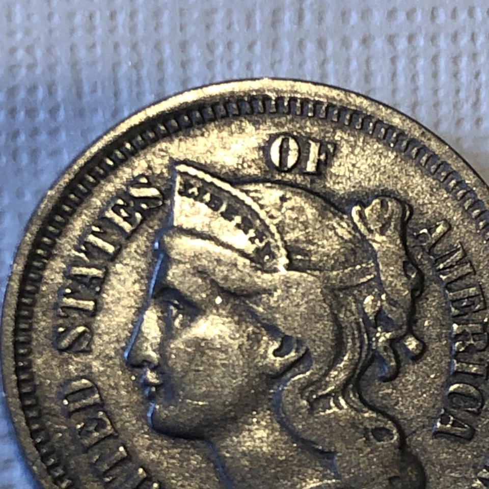 1869 3 Cent Nickel EF+++Very Nice Awesome Find Full Liberty - Image 4 of 4