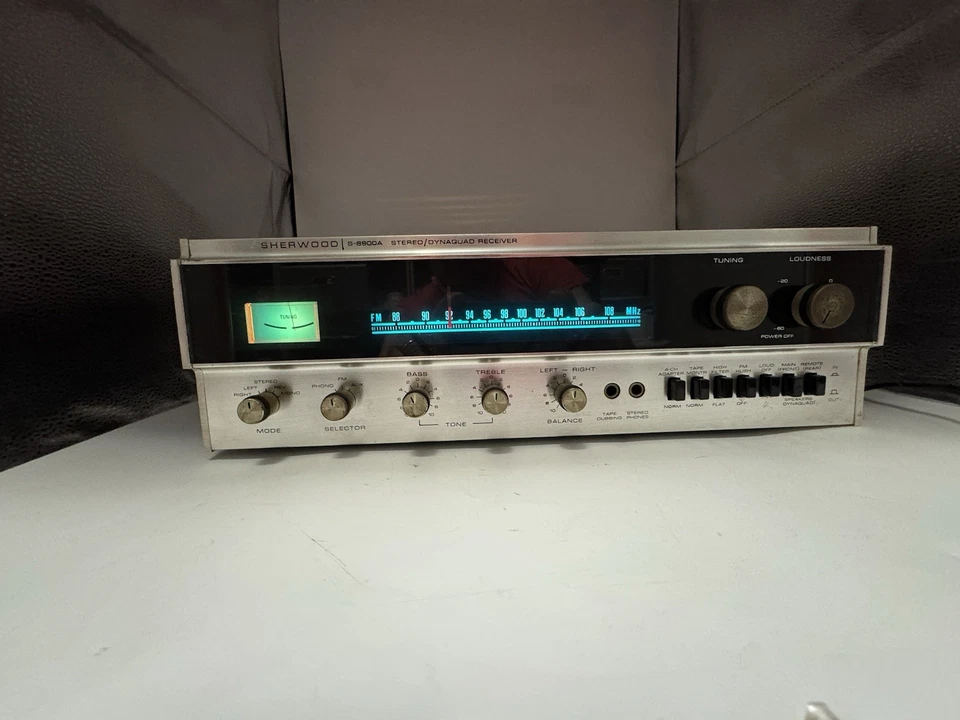 Sherwood S-8900A DynaQuad Receiver Silver Face Blue Display MADE IN USA READ - Image 2 of 4