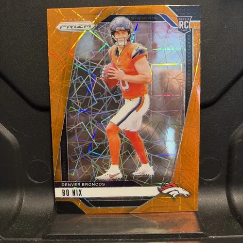 2024 Panini Prizm - Bo Nix #309 Orange Lazer (RC) *READ DAMAGE*