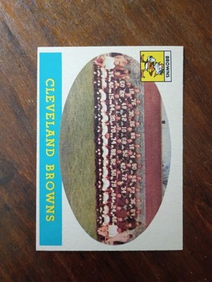 1958 Topps Cleveland Browns Team Card #9 With Jim Brown Really Sharp Read