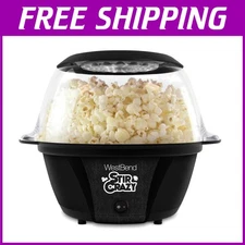 Compact Electric Popcorn Machine with Motorized Stirring Rod - 6-Quart Capacity