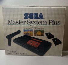 Sega Master System plus  console built in games Hang on & Safari Hunt boxed pal