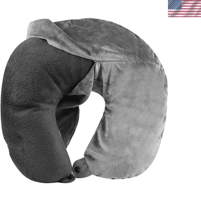 #ad Washable Travel Neck Pillow Cover Soft Grey with Luggage Snap Attachment $26.99
