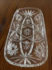 Vintage Anchor Hocking 12" Rectangular Clear Cut Glass  Platter Relish Dish