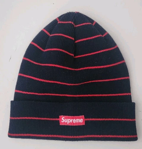 Bonnet rayé SS15 Supreme chapeau rouge marine vintage 2015