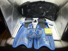 Cressi Palau LAF Scuba diving Set, Black And Blue, M/L Fins, Mask And Snorkel
