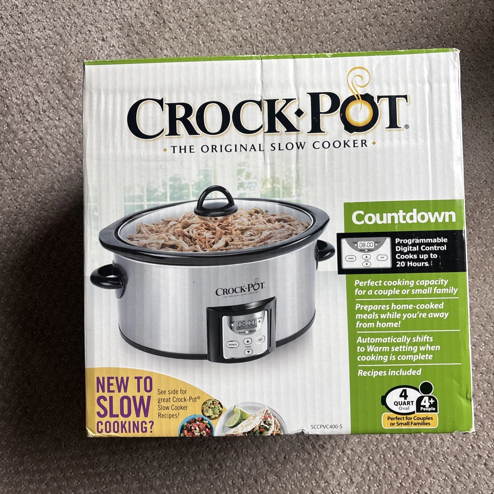 Crock-Pot Smart-Pot Programmable Slow Cooker Brushed Stainless Steel 4 Quart
Opens in a new window o