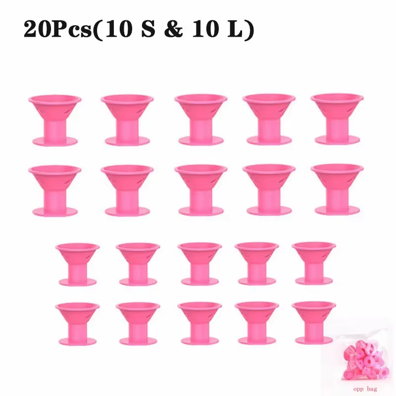 Soft Rubber Hair Curlers Heatless Silicone Rollers DIY Hair Curling Set