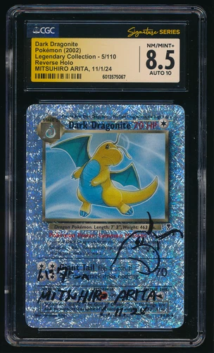 DARK DRAGONITE CGC 8.5 AUTO 10 5/110 Mitsuhiro Arita Sign & Sketch English
