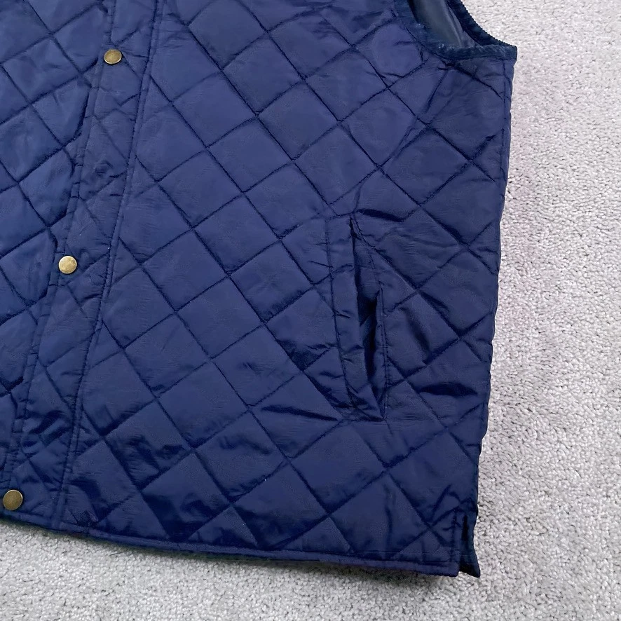 Chaleco Club Room Para Hombres 2XL XXL Azul Acolchado Cremallera Completa Bolsillos Ligeros Foto 3 de 4